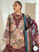 Eres Bonita by BinIlyas Embroidered Viscose Shirt with Digital Print Chiffon Dupatta & Trousers | 3-Piece Unstitched Suit 1104-B